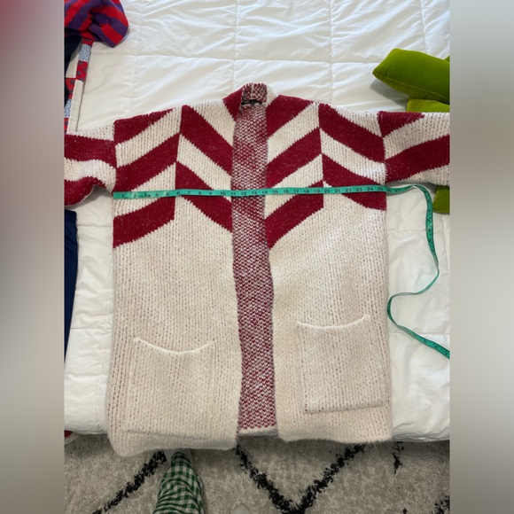 Maje Red and White Sweater - Picture 4 of 5